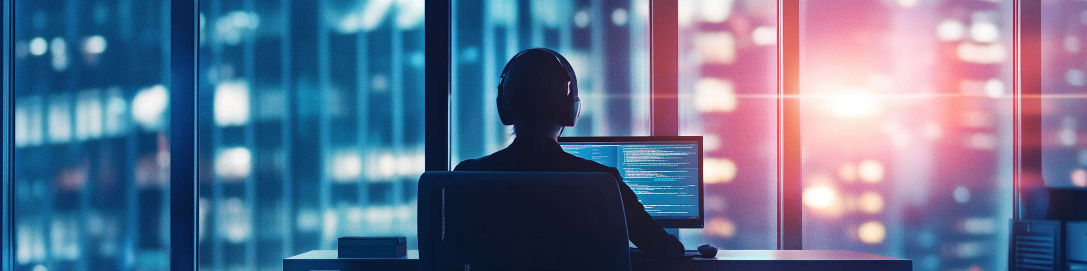 Image of a person protected from cyberthreats
